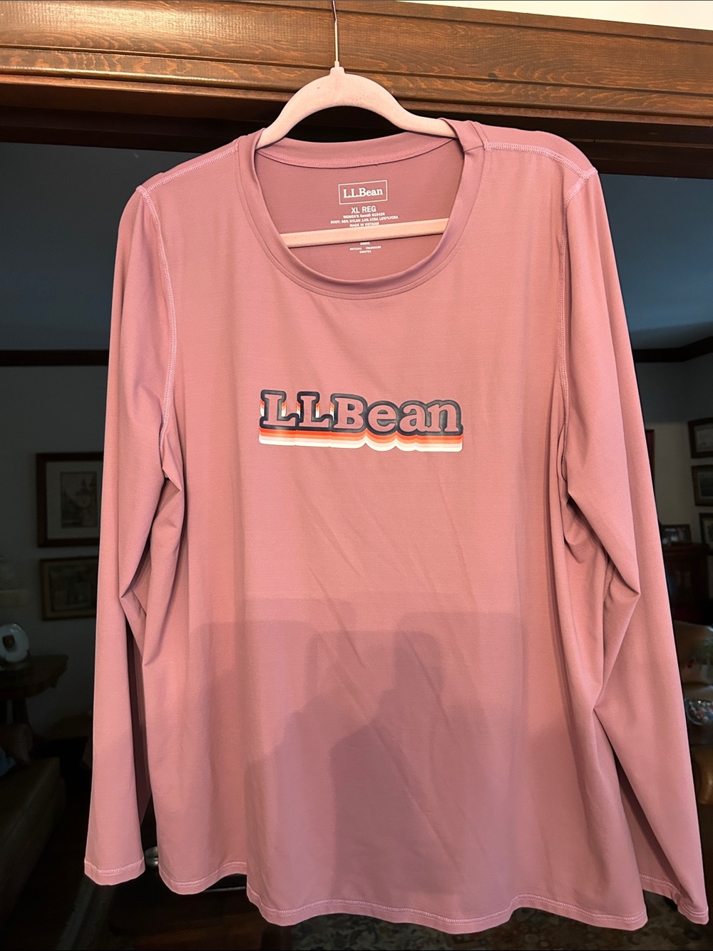 L.L. Bean Women's Long-Sleeve Logo Tee in Dusty Rose